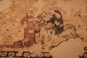 Pintura mural en el Museo de Historia de Barcelona